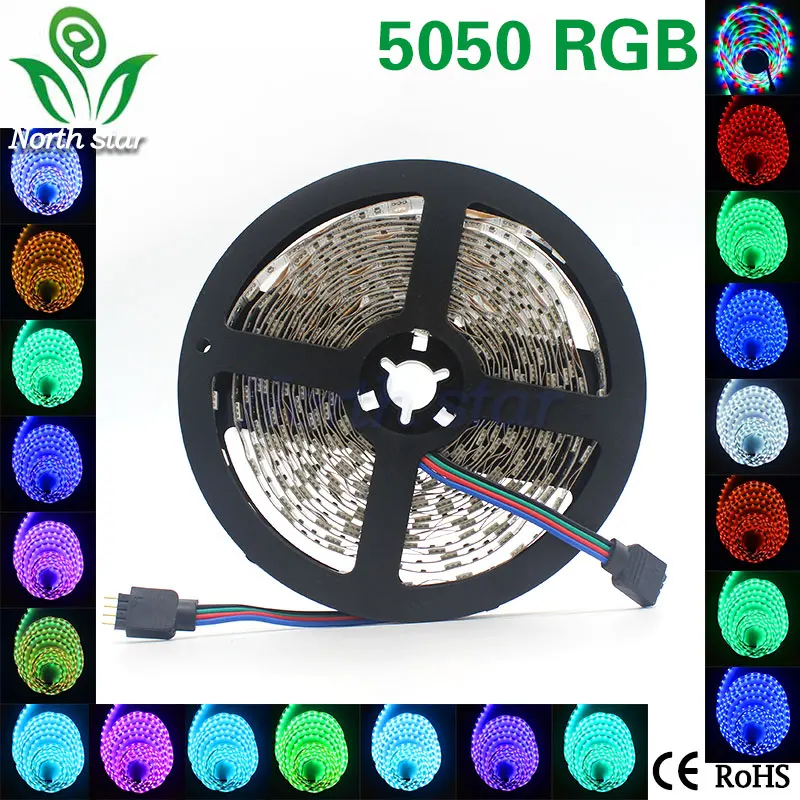 5 м 300 светодиодов Водонепроницаемая RGB Светодиодная лента 3528 5050 DC12V 60