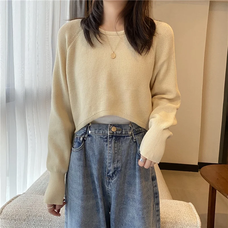 

Осень 2021, зимний свитер, женские топы, вязаный пуловер, женская мягкая теплая толстая верхняя одежда