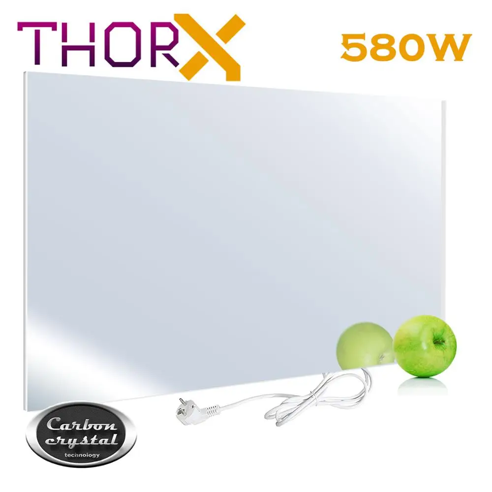 ThorX A580-M A580-B A580-M инфракрасный обогреватель панели 580 Вт, зеркальная поверхность/черное стекло/Белое стекло углерода с украшением в виде кристаллов технологии
