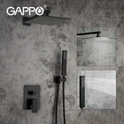 GAPPO черный смеситель для душа смеситель для холодной и горячей воды латунный Смеситель для ванны Водопад Душевая система скрытый монтаж смеситель