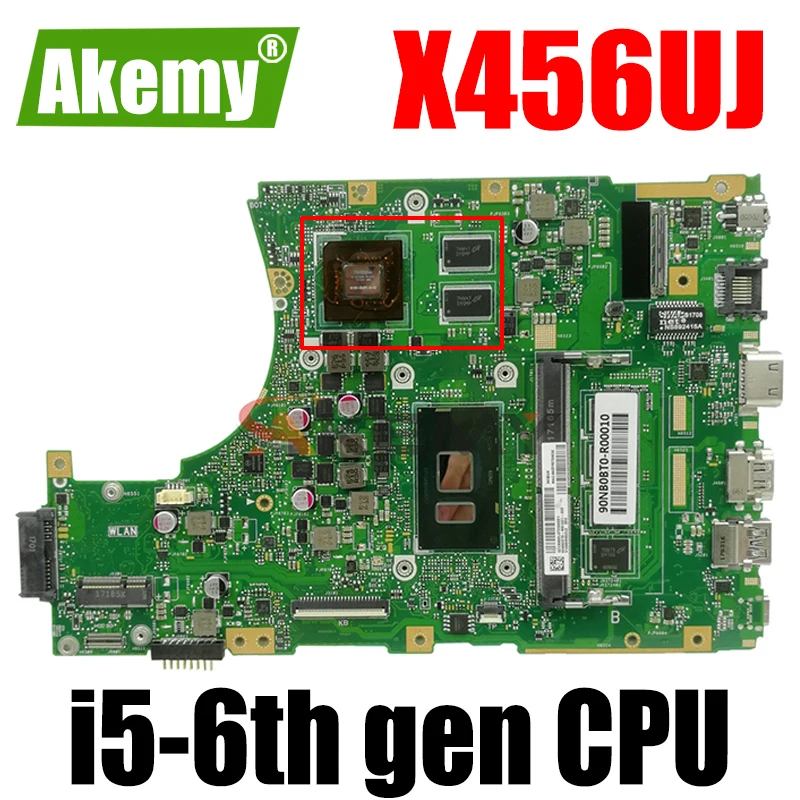 

Для ASUS X456UJ X456UVK X456UB F456U X456UV материнская плата ноутбука X456UQK Mianboard DDR4-4GB-RAM i5-6th gen CPU