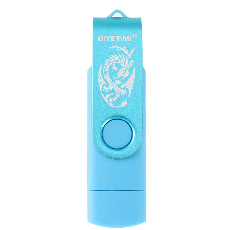 Usb флеш-накопитель Biyetimi the dragon, реальная емкость, 16 ГБ, 32 ГБ, 64 ГБ, 128 ГБ, флеш-накопитель Usb 2,0 для andriod - Цвет: light blue