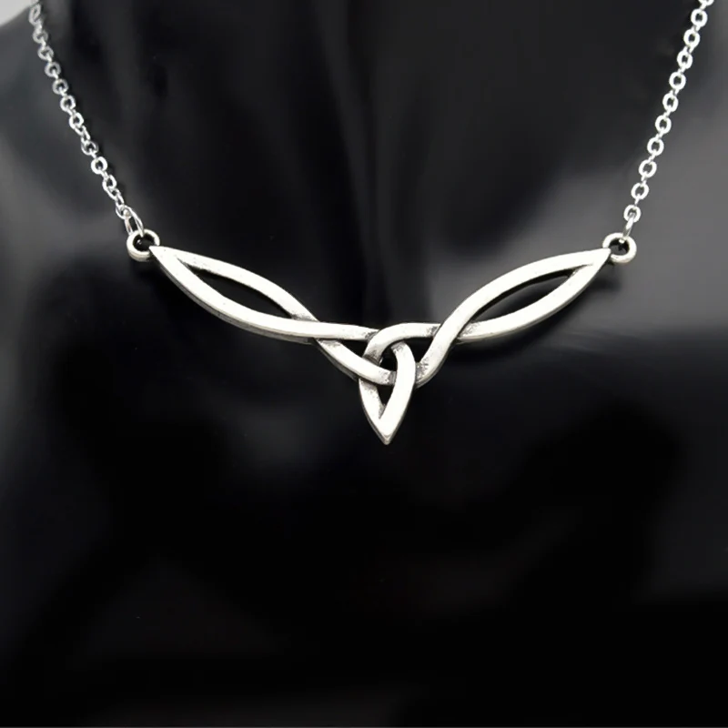 Модное большое ожерелье с кулоном в виде креста Ирландский Узел художественное