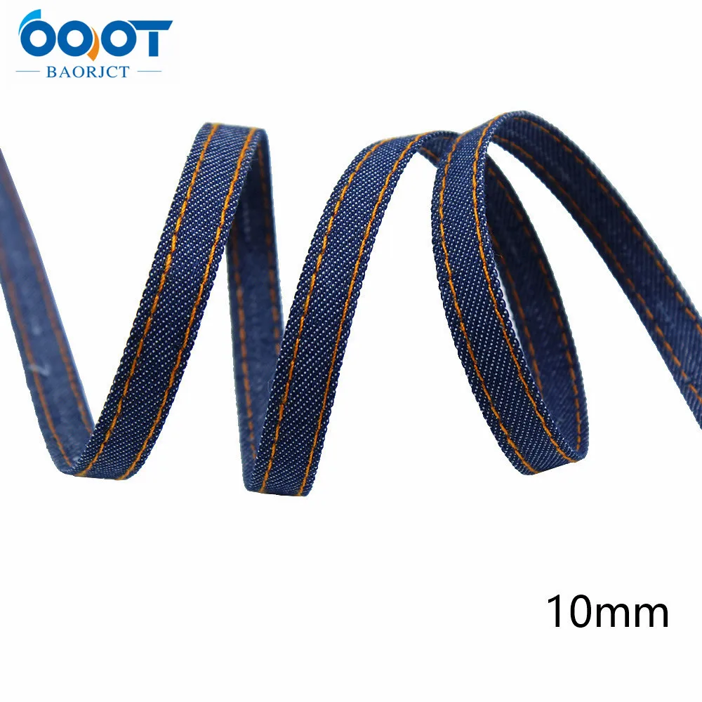 

5Yards 3/8''1''1-1/2" Stitch Denim Ribbon,Layering Cloth Fabric Jeans Bows Ribbon For DIY Crafts Hairclip,M-21115-54