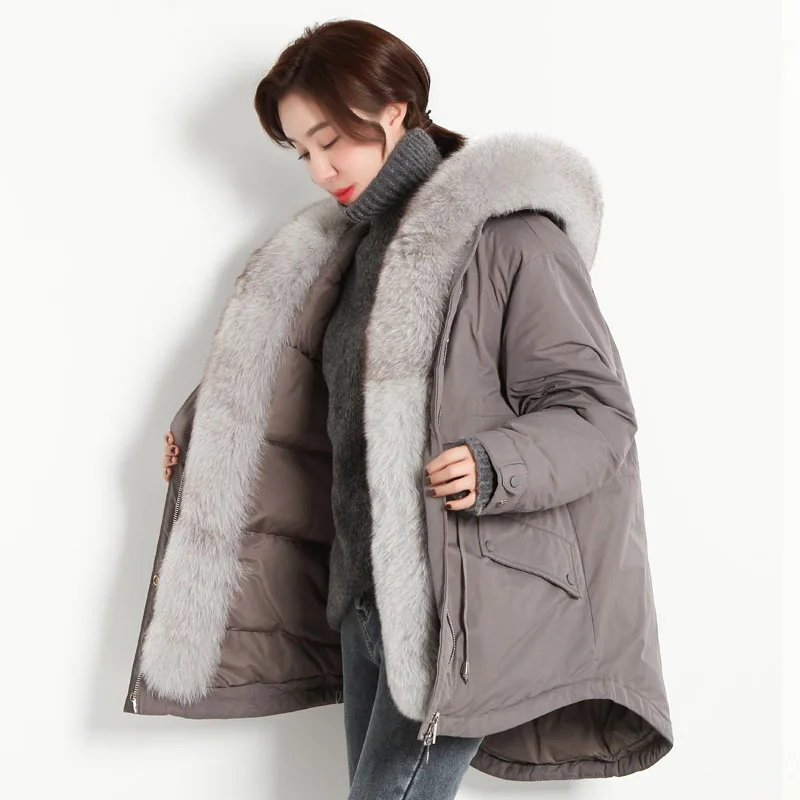 Женский пуховик с капюшоном Janveny куртка на белом утином пуху из натурального