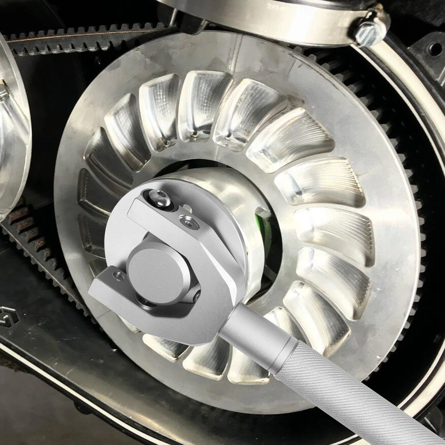 

72" Silver Aluminum Belt Changing Tool Wheel Base For Can-Am Maverick X3 2017-2020 Adjustment Repair Tool