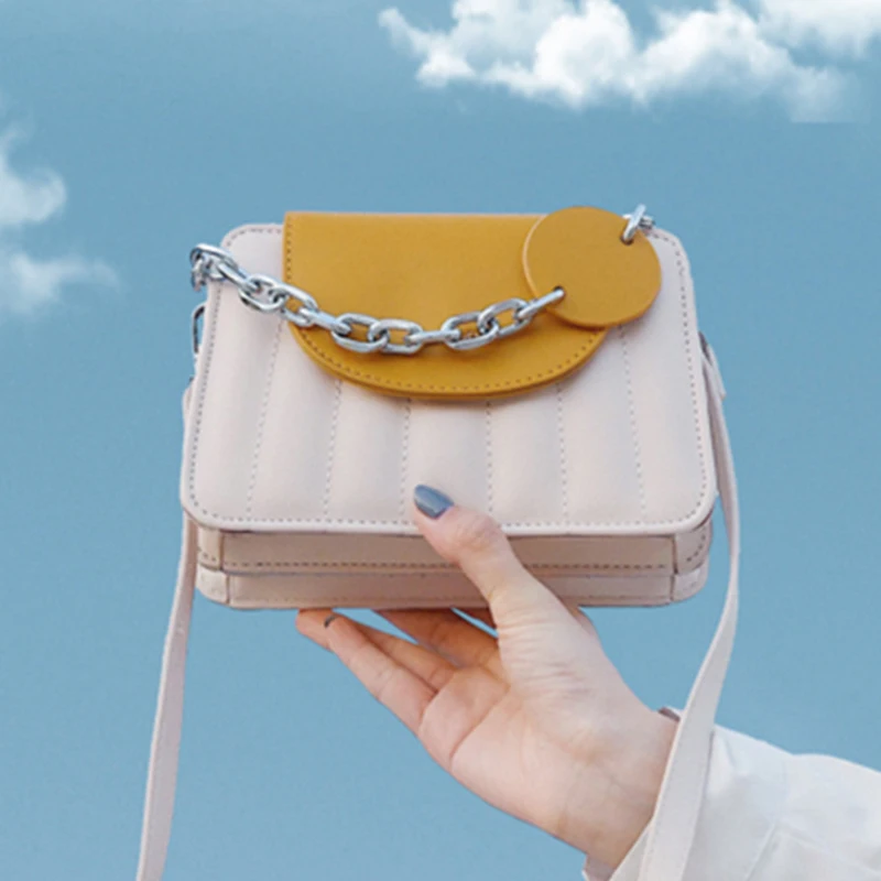 Модные ручные сумки через плечо из искусственной кожи на цепочке для женщин 2020