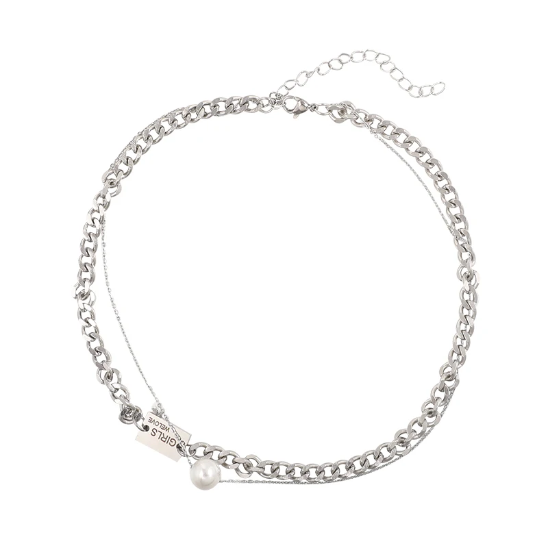 Ретро квадратное Брендовое жемчужное ожерелье женская короткая цепочка на шею