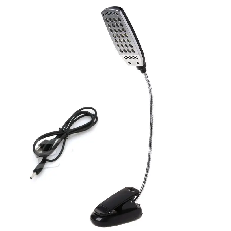Flexible USB/Battery Powered Led Desk Lamp 28 LED Bulbs Reading Light Clip-on Bed Table | Лампы и освещение