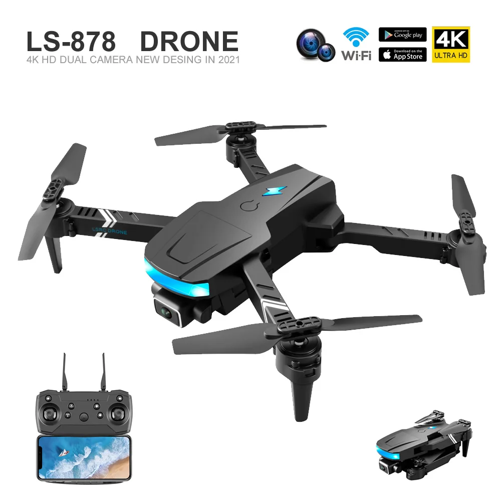 

LS-878 WiFi FPV With HD Dual Camera Altitude Hold UAV Foldable 4K Professional Aerial Photography Mini Drone RC Quadcopter Toy