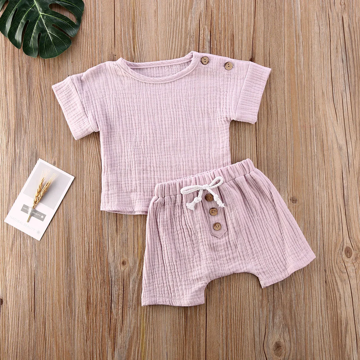 2 шт. хлопковая рубашка с коротким рукавом и шорты|Комплекты одежды| |