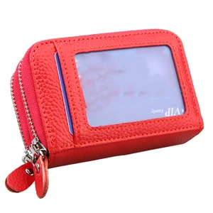 Мини-кошелек из натуральной кожи, на молнии, раздвижной, 587-30