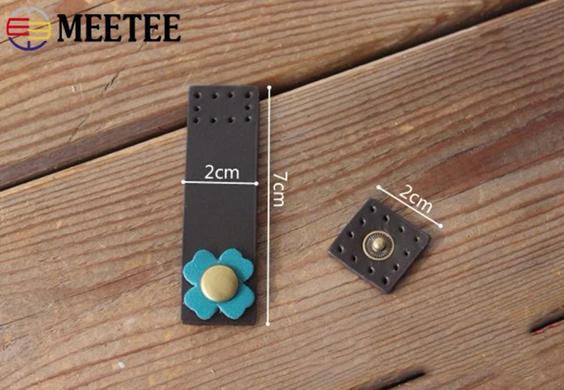 Meetee 5/10pc 2*7cm First Layer Leather Buckle DIY Patchwork Hand Wallet Notebook Clasp Snap Button Sewing Fasteners Accessories | Дом и сад