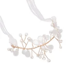 Браслет из бисера с лентой из пряжи Свадебные цветы на руку свадебный браслет с цветком декоративный Кристальный браслет на запястье с жемчужиной для невесты Вечерние