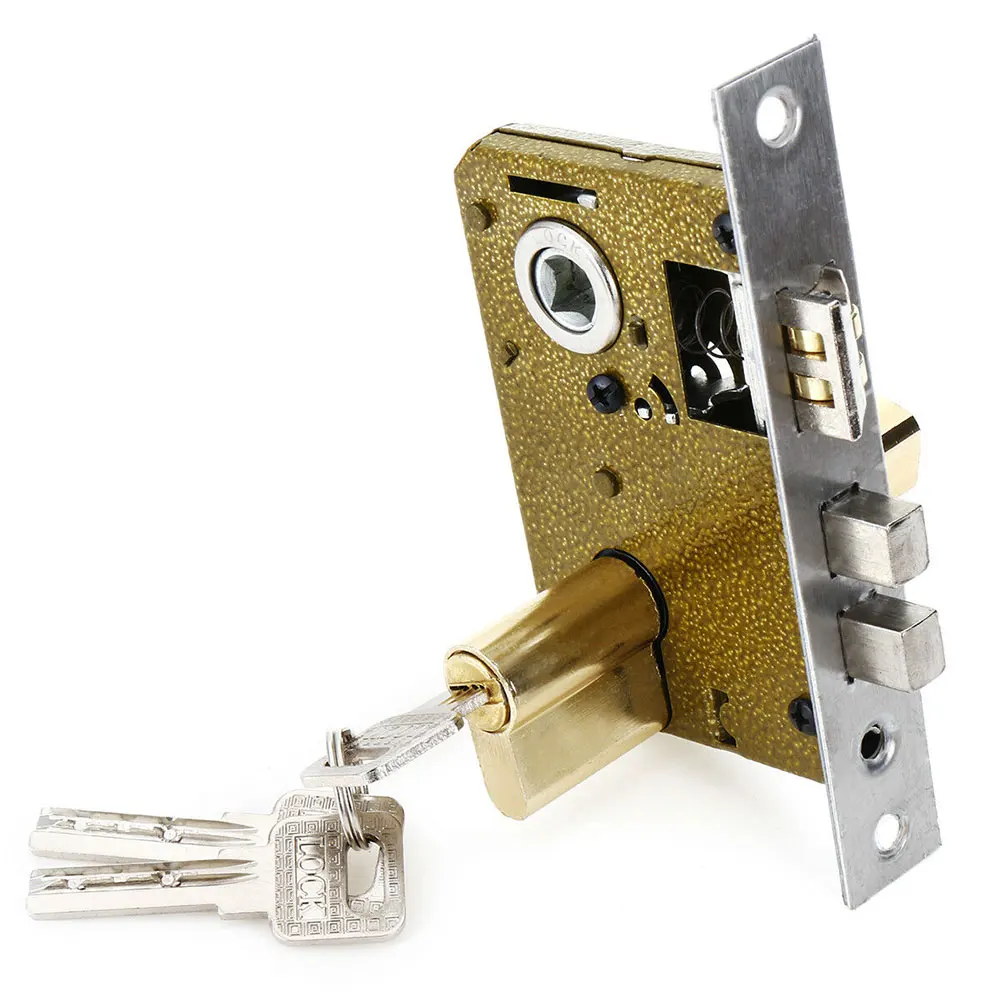 Durable Hardware Mortise Front Back Rust Proof Home Lever Latch Privacy With Handle Door Lock Set Aluminum Alloy Bedroom |