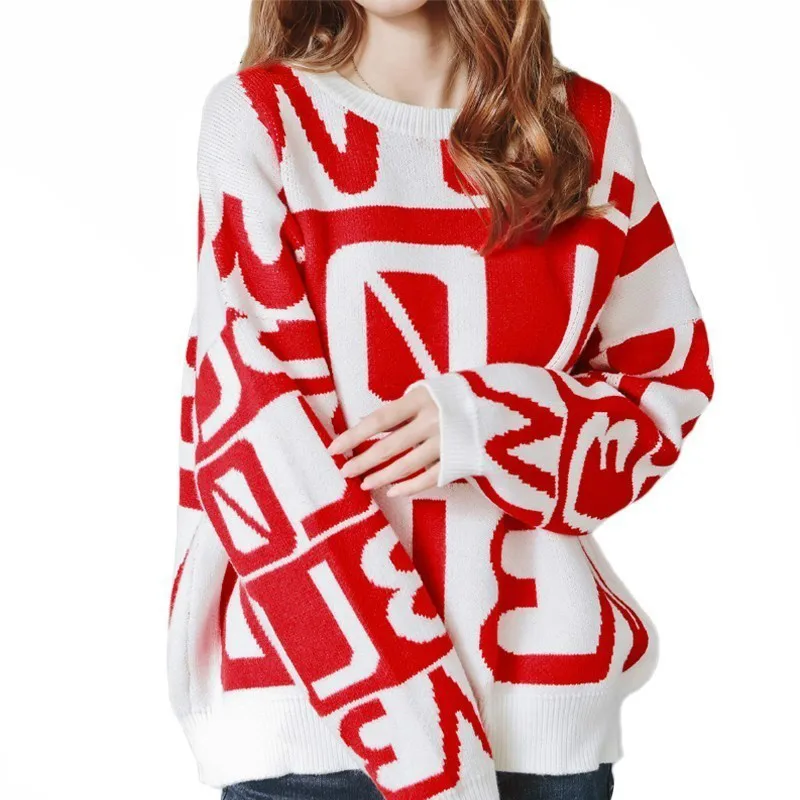 

2021 корейский джемпер, женская зимняя трикотажная одежда, женские теплые пуловеры с узором, повседневные Плотные хлопковые вязаные свитера, ...