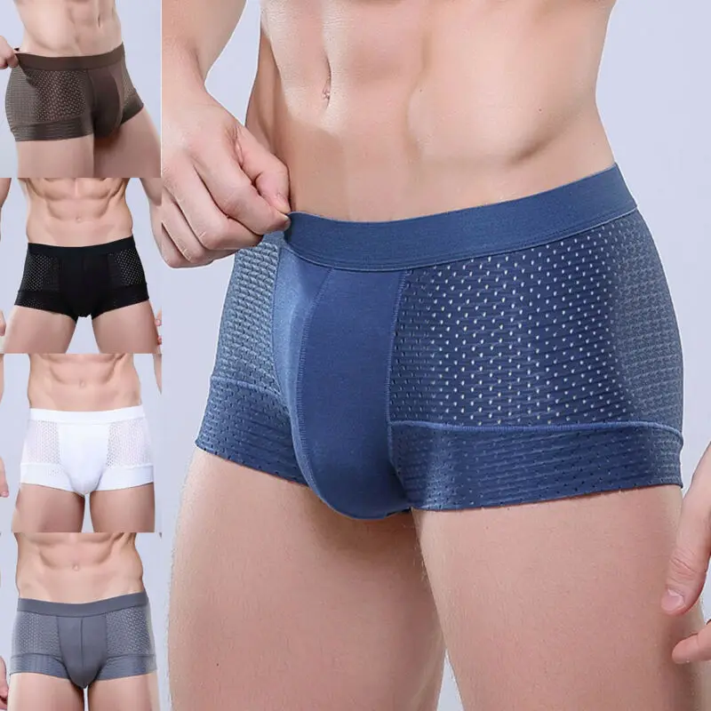 

Mens Boxers Sheer Cotton Underwear Pants Shorts Sexy Bamboo Fiber Boxer Breathable Underpants Men Panties Boxers calzoncillos