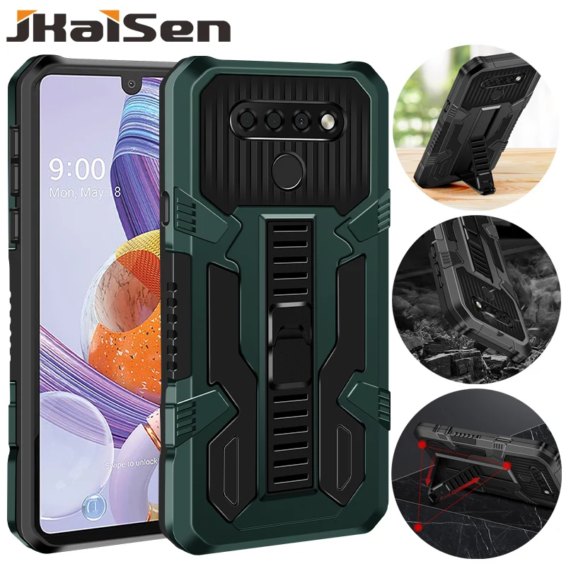

JKaiSen Shockproof Armor Protective Case For LG Stylo 6 Strong Anti-Drop Kickstand Phone Case For LG Aristro 5 Pro Cover