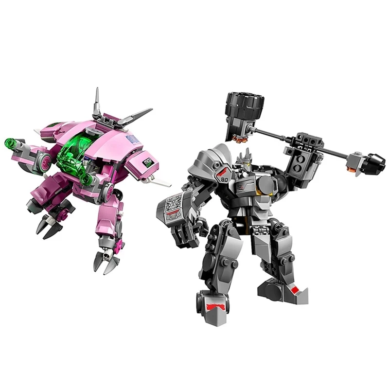 2 шт. игры D.Va & рейнхардт комплект Overwatchingly цифры конструкторных блоков Детские