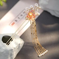 vintage hair fork u shape for women chinese hairpin with tassel head ornament jewelry gift