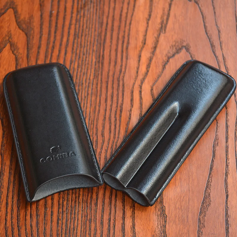 Cohiba кожаная дорожная портсигар 2 трубчатая коробка для хранения