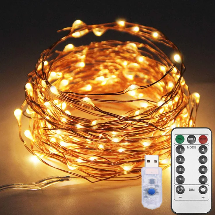 Пульт дистанционного управления 5 В USB м 50LED 10 100LED LED Серебряная медная проволока