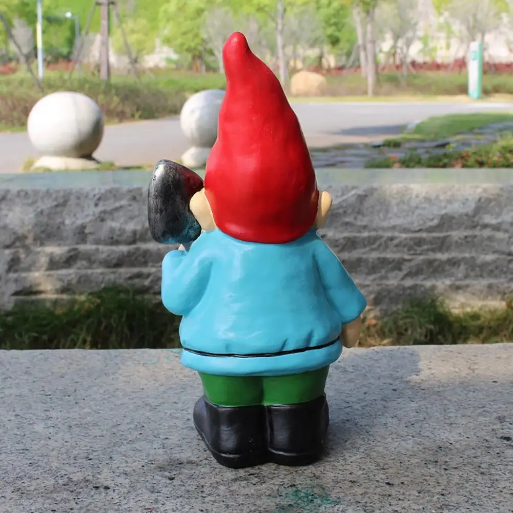 

Gardening Gnome Statue Garden Elf Gripping Shovel Resin Sculpture Cute Shovel Elves Garden Art Decor Ornaments