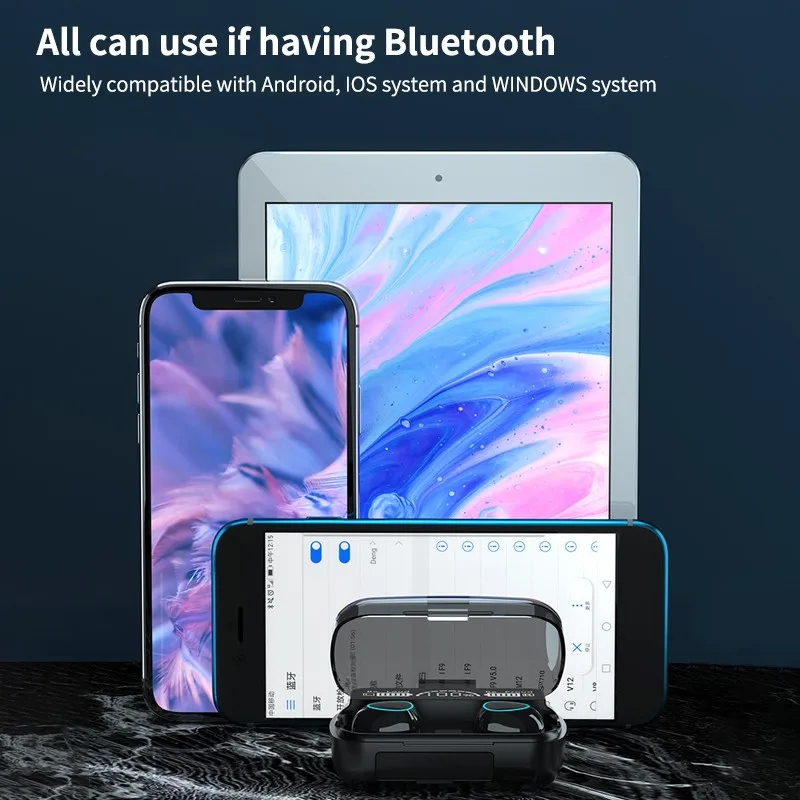 

M10 TWS Wireless Headphones Bluetooth 5.1 Earphones HIFI Stereo Earbuds Waterproof Headsets 2000mAh Charging Box PK F9 M11