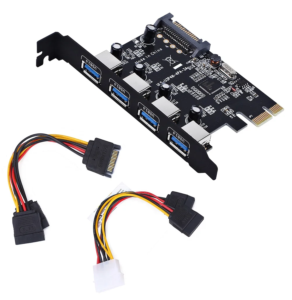 ULS PCI e на USB3.0 4 Порты расширения адаптера USB 3 0 HUB Express карты адаптер 5 Гбит/с Скорость