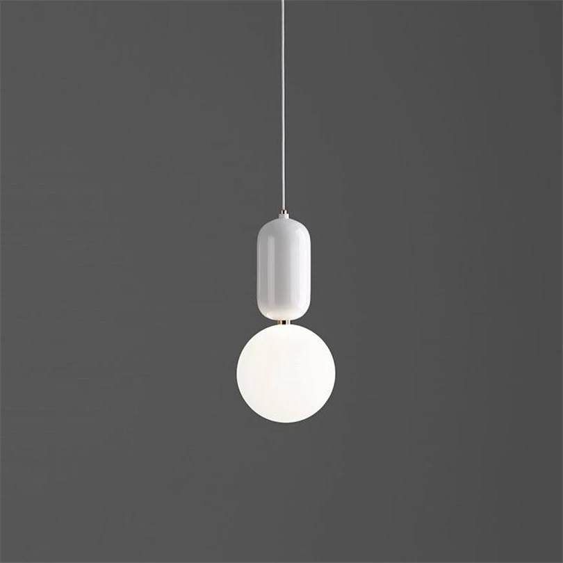 Modern Nordic Glass Ball Pendant Lights Gold/white/black Hanging Lamps Led Lamp for Living Room Bedroom Restaurant Light Fixture | Лампы и