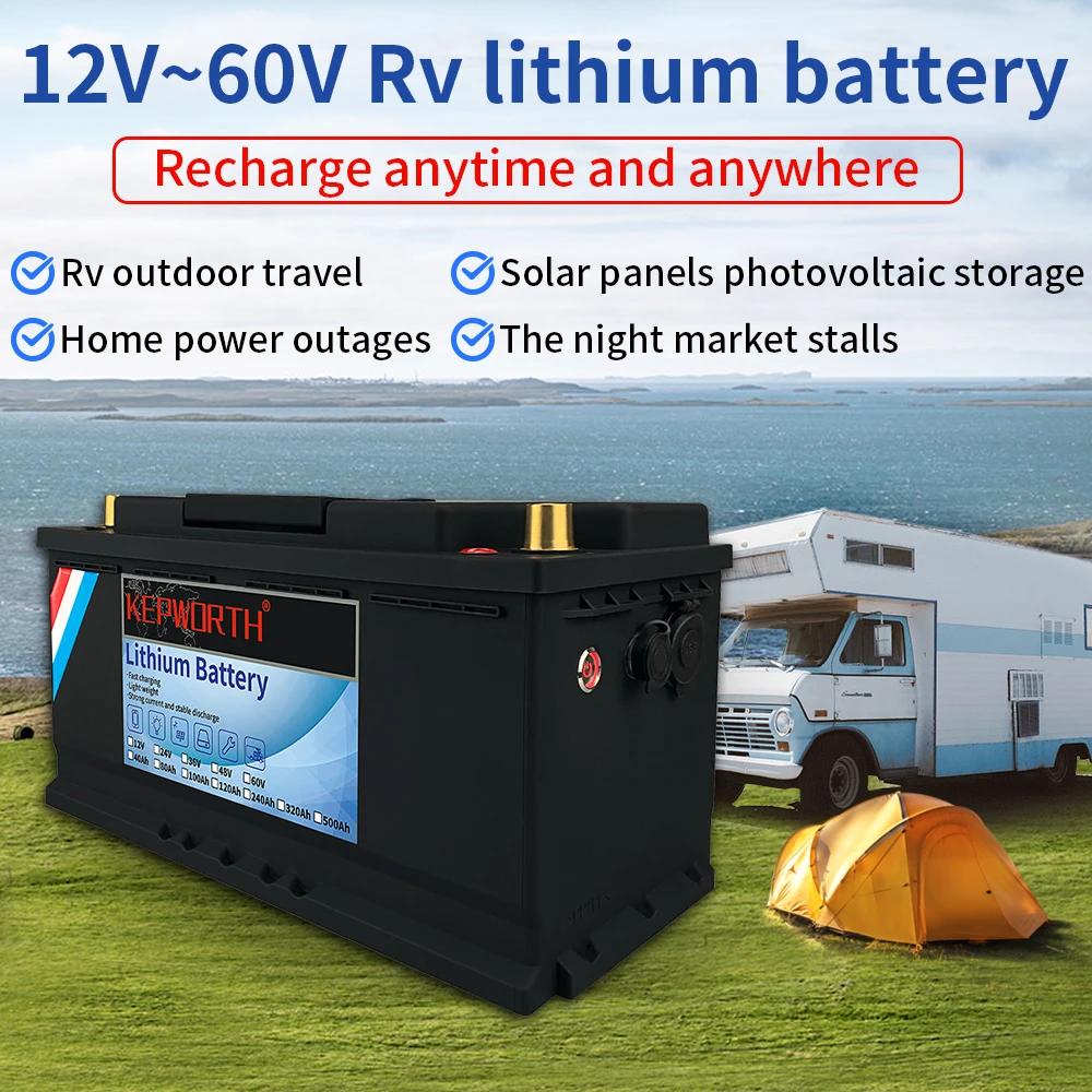 12V 100Ah LiFePO4 хранения Батарея BMS литий Мощность батареи 3000 циклов для RV Кемпер гольф