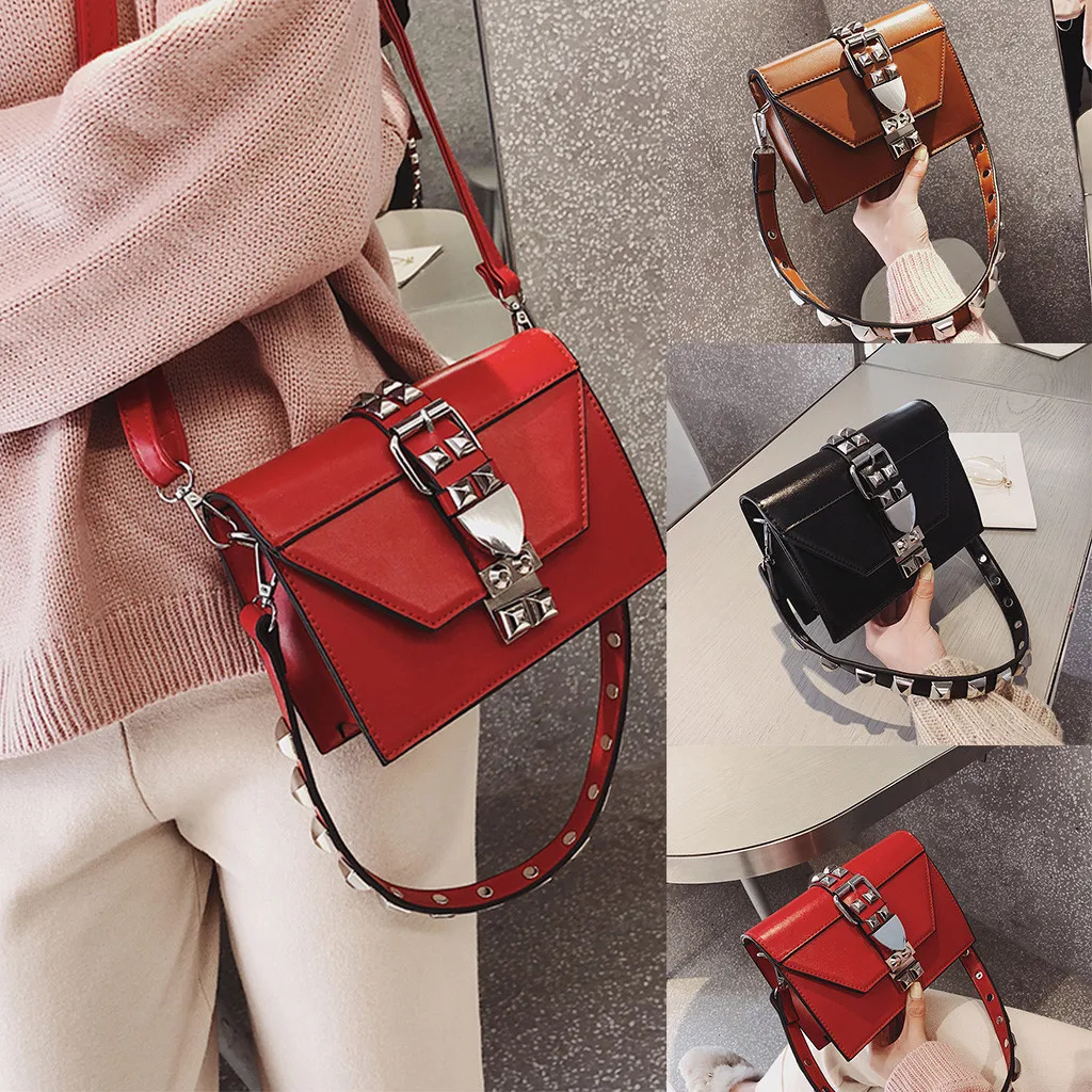 

#K20 Luxury Designer Brand Handbags Women Bags Crossbody Bags For Women Rivet Flap Pu Leather Quality Shoulder Messenger Bag