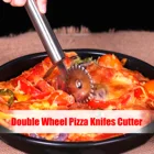 Двойной нож из нержавеющей стали для пиццы, резак для макаронных изделий, макарон, круглая кружевная пицца, кухонные инструменты, колесо для пиццы, кухонные инструменты