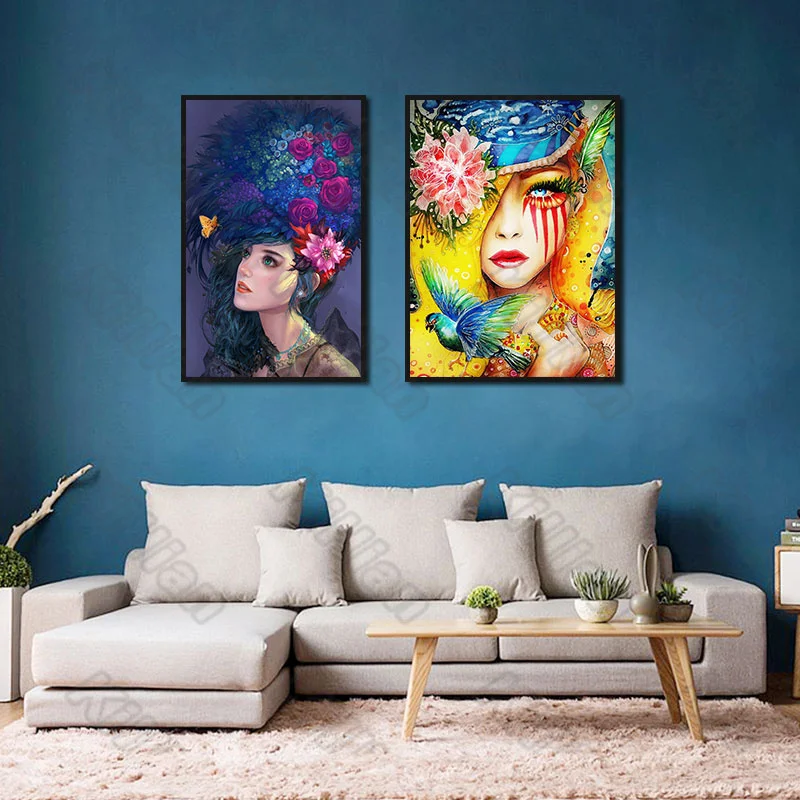 

Simple and Beautiful Yellow Flower Fairy Canvas Painting Posters and Print Murals Nordic Style for Living Room and Decoration