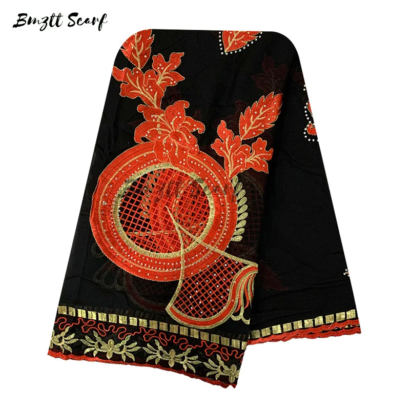 Новый Африканский женский хлопковый вышитый большой шарф 215*115 см мусульманский