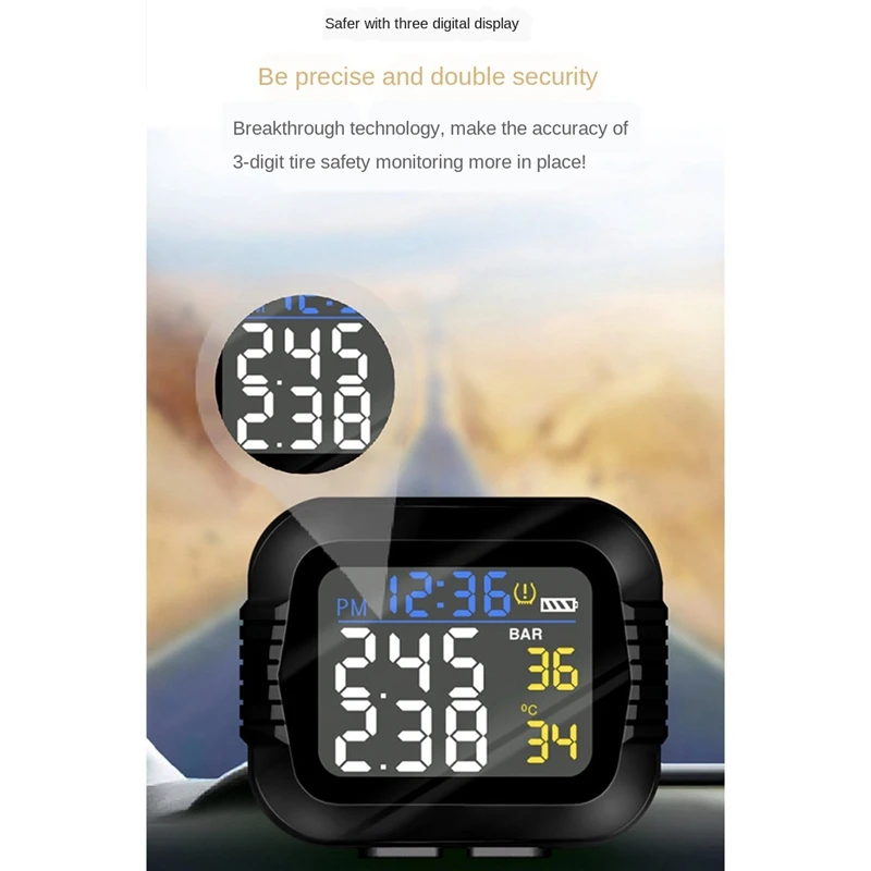 

Waterproof Motorcycle Real Time Tire Pressure Monitoring System External Sensor Wireless LCD Display Moto TPMS