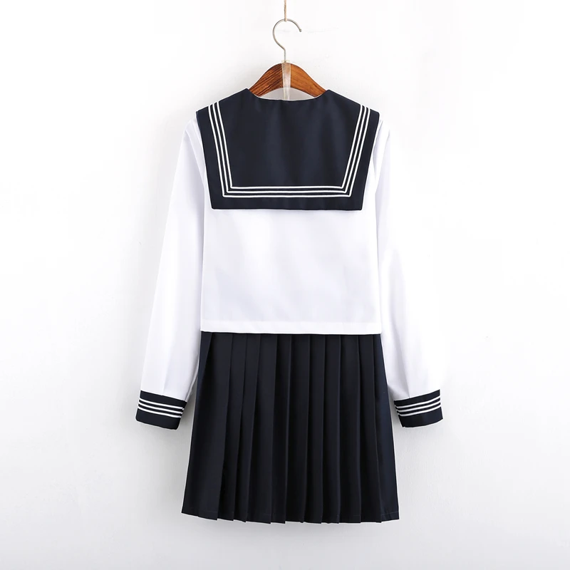 

Set Piece 2 women Japanese JK Sets School Uniform Girls Sakura Embroideried Autumn High School Novelty Sailor Suits Uniforms s s
