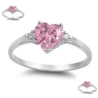 hot adorable woman heart shape 1 85ct pink color ring size 6 10 romantic wedding jewelry