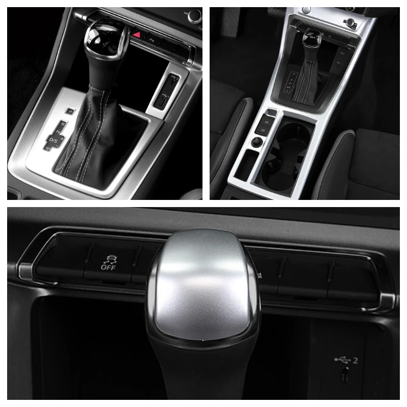 

LHD! Для Audi Q3 2019-2021 разноцветная Шестерня ручка рычага переключения передач держатель передней чашки украшение крышка отделка Стайлинг автом...