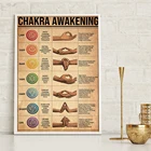 Плакаты с винтажным принтом в виде чакры для йоги, движение руки, Картина на холсте, современная настенная фоновая декорация с изображением кровати