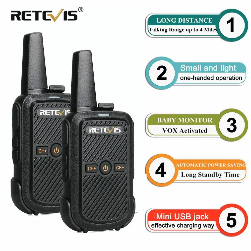 2 шт. Retevis RT15 мини рация портативная двухсторонняя Вт UHF 400 470 МГц VOX USB зарядка