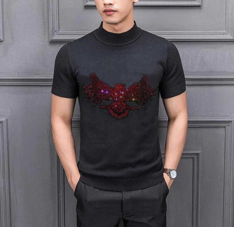 

Мужской Хлопковый свитер с коротким рукавом, Повседневный дышащий свитер, Новинка лета 2021