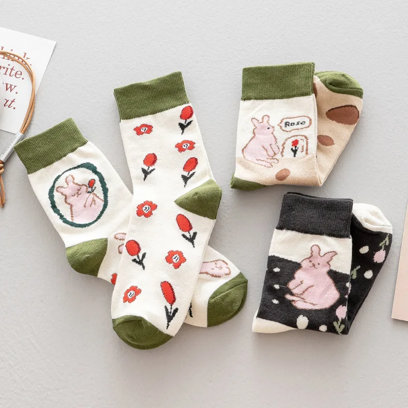 Новые осенние спортивные женские милые зимние носки в стиле милых хипстерских