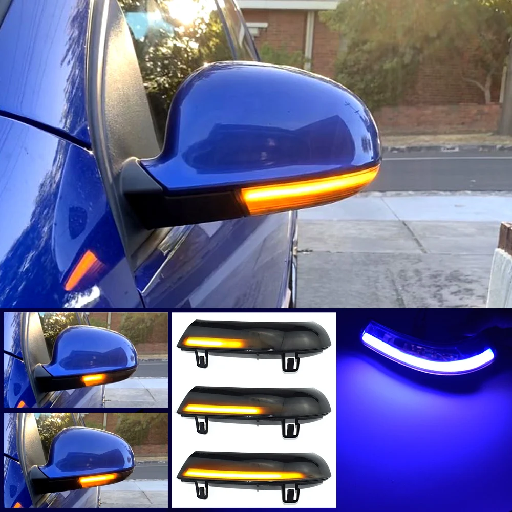 

LED Blue Dynamic Turn Signal Blinker Flowing Water Blinker Flashing Light For VW GOLF 5 GTI Jetta MK5 Passat B5.5 B6 Sharan