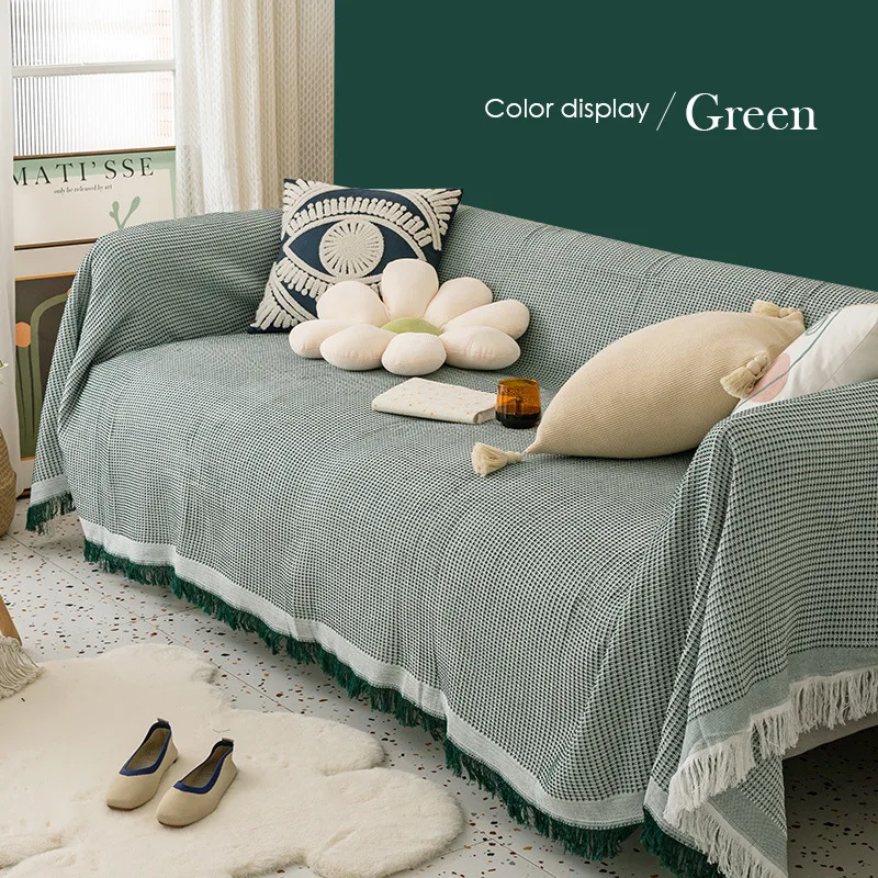 

Nordic Geometry Sofa Cover Cotton Throw Blanket Simple Carpet Tapestry Sofa Towel Plaids Multi-function Sofa Decorative Blanket