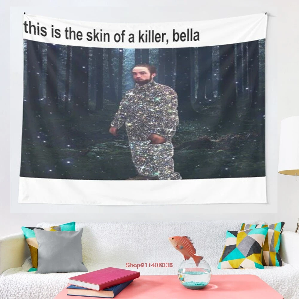 Настенный гобелен с рисунком Роберта Паттинсона в стиле хиппи для гостиной