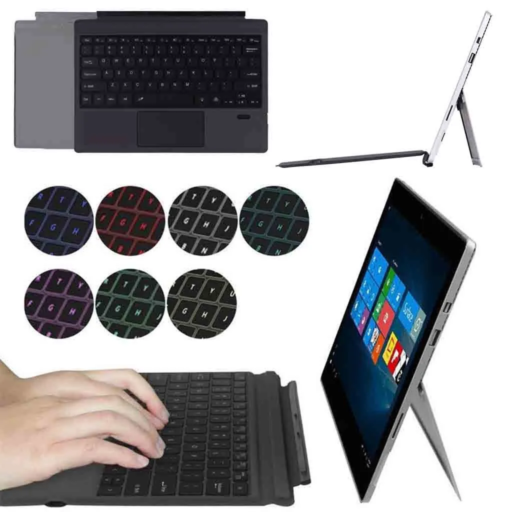 Клавиатура Bluetooth для Microsoft Surface Pro3/Pro4/Pro2017/Pro 6/Pro 7 2019 магнитная цветная беспроводная
