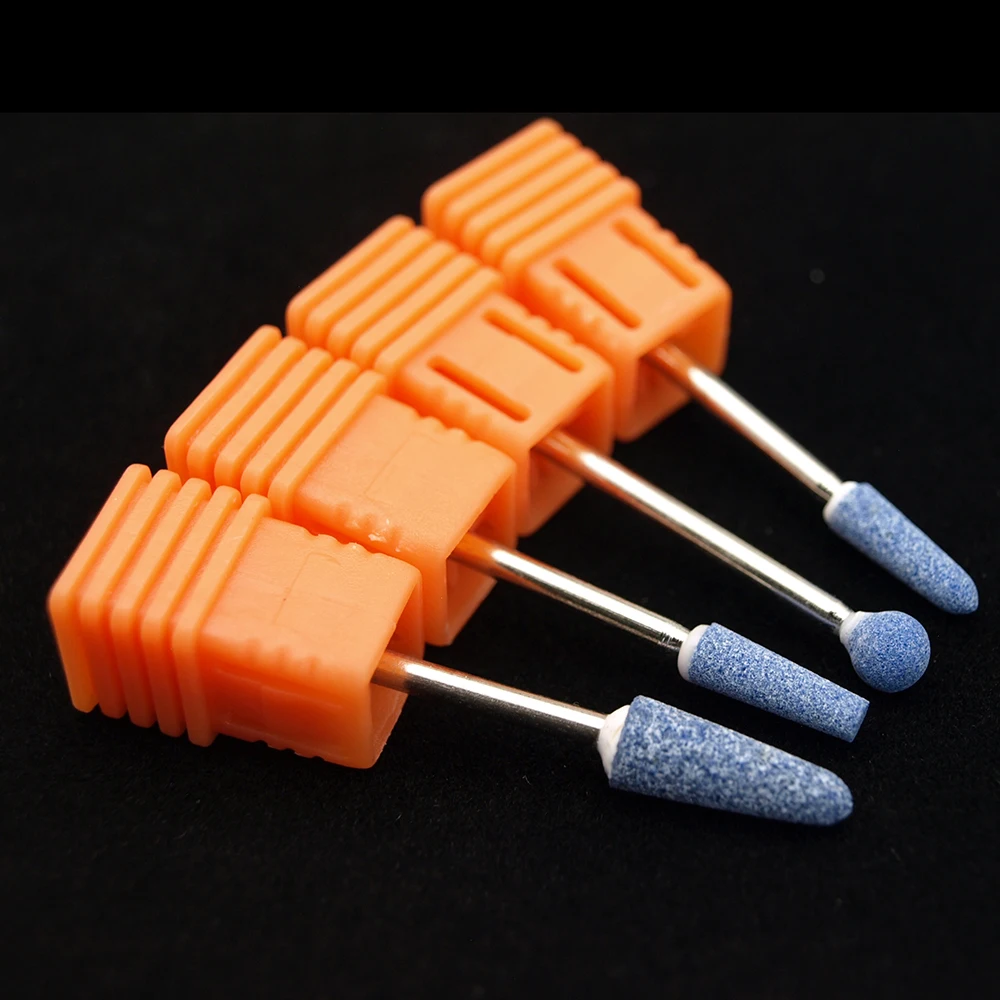 1pcs Blue Corundum Nail Drill Bits 3/32" Rotary Ceramic Stone Burr Cutters for Manicure Nails Accessories Tool | Красота и