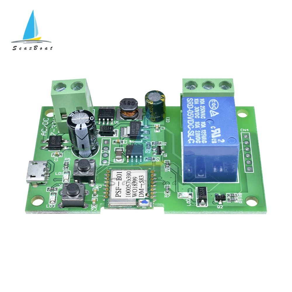 DC 5V-32V Самозапирающийся модуль реле с WiFi-переключателем Умное беспроводное дистанционное управление WiFi для дома 12V 24V