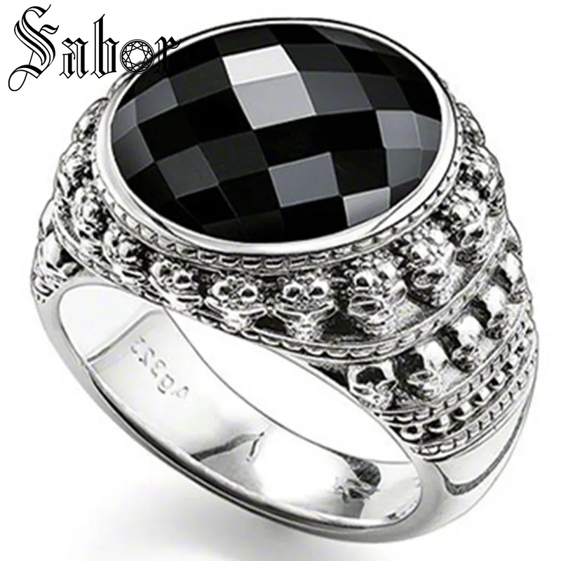 Черное овальное коктейльное кольцо с черепом и скелетом модные аксессуары